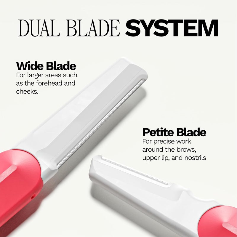 Jill Dermaplane Starter Kit for Women in Cream – Facial Razor & Exfoliating Blade Set with Pre-Shave Magic Wipe, Gentle Skin Cleanser, Glow Moisturizer & 2 Disposable Dermaplane Blades - Image 4